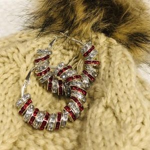Candy Cane Crystal Hoops